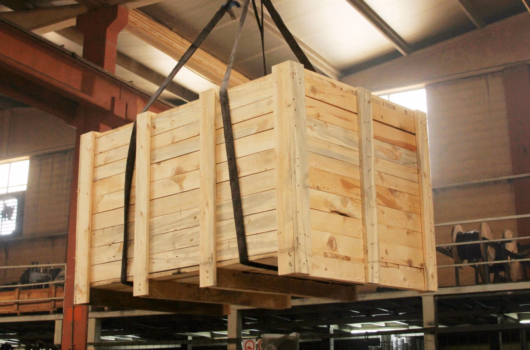 Heavy duty plywood shipping crate built for international freight